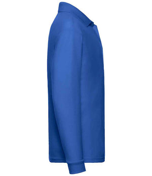 Fruit of the Loom Kids Long Sleeve Poly/Cotton Piqué Polo Shirt Royal Blue