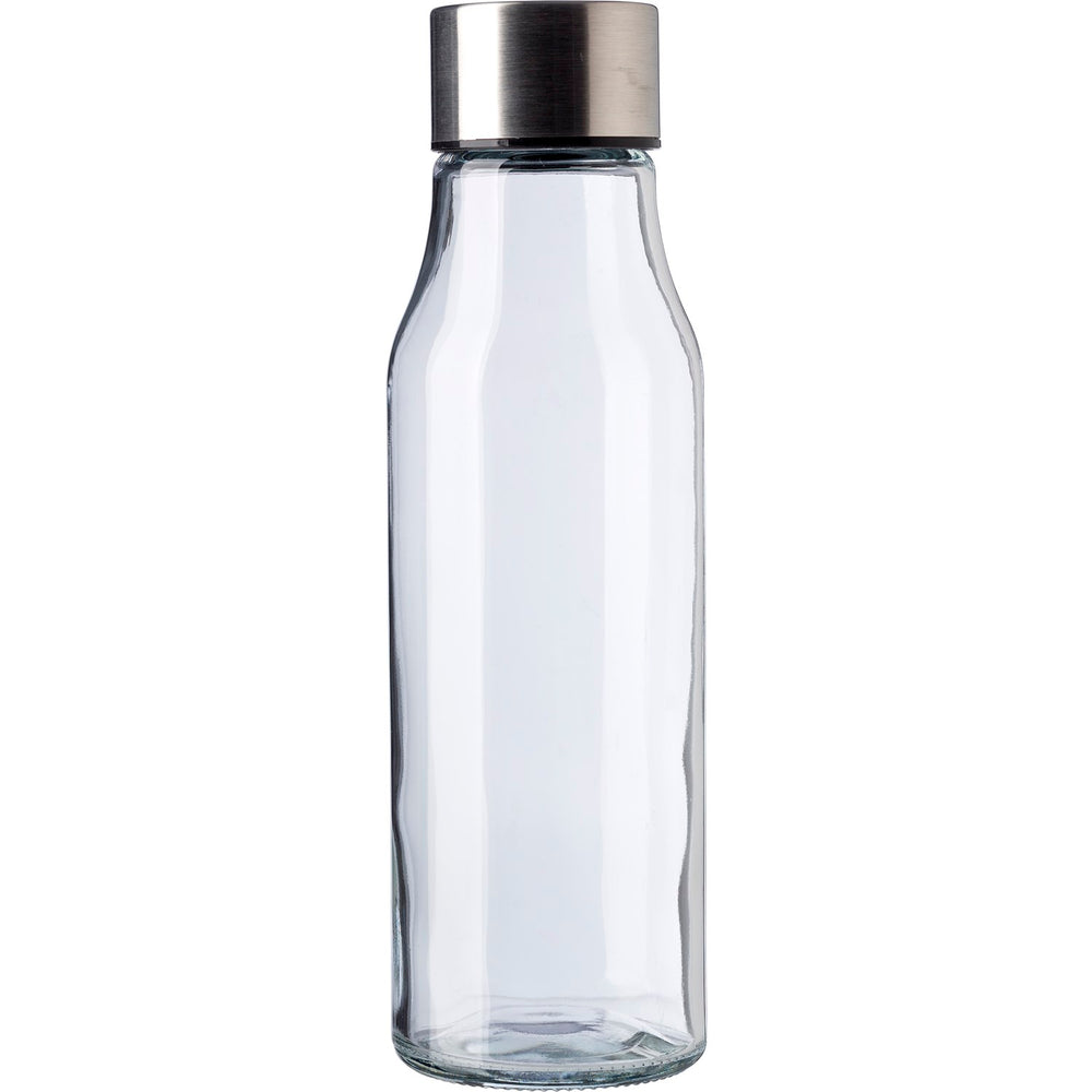 Everest Glass Water Bottle with Stainless Steel Lid - 500ml
