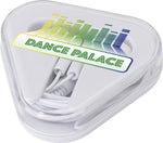 Branded Rebel earbuds with recycled plastic storage box