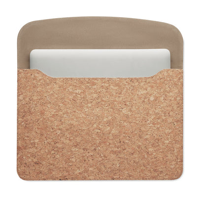 Cork laptop bag magnetic flap 14" Beige