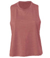 Bella Ladies Racer Back Cropped Tank Top Heather Mauve