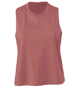 Bella Ladies Racer Back Cropped Tank Top Heather Mauve