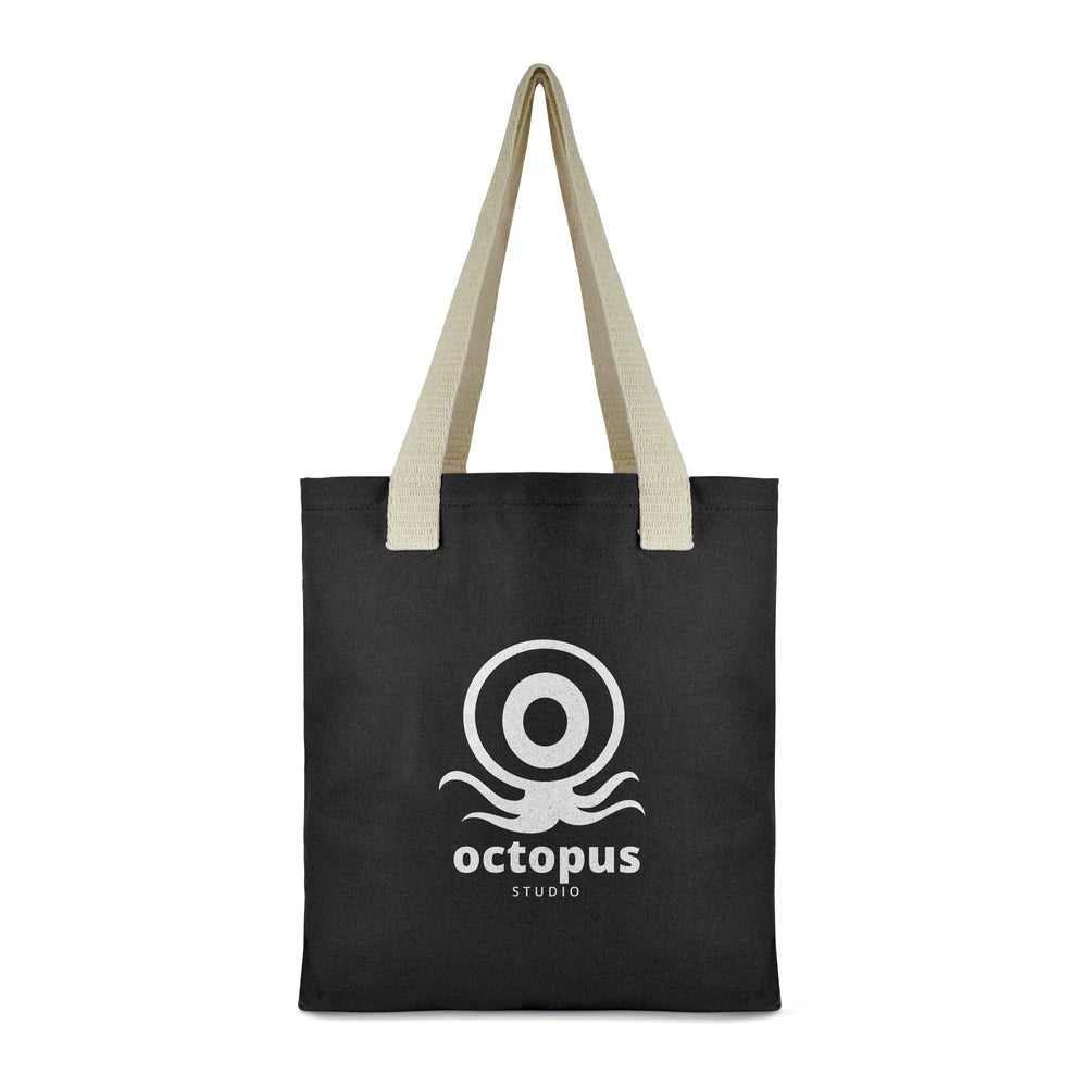Branded Hegarty dyed canvas bag with cotton webbing handles