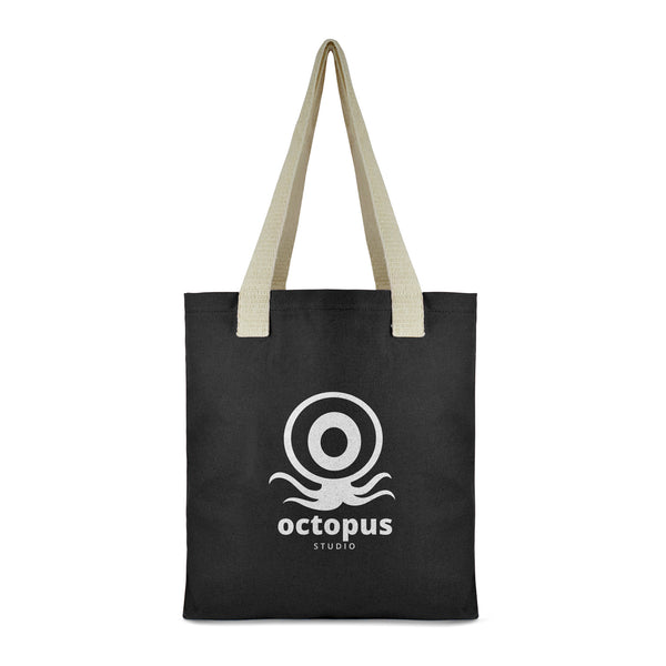 Branded Hegarty dyed canvas bag with cotton webbing handles