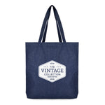 Denim effect Cotton/Polyester shopper with matching handles