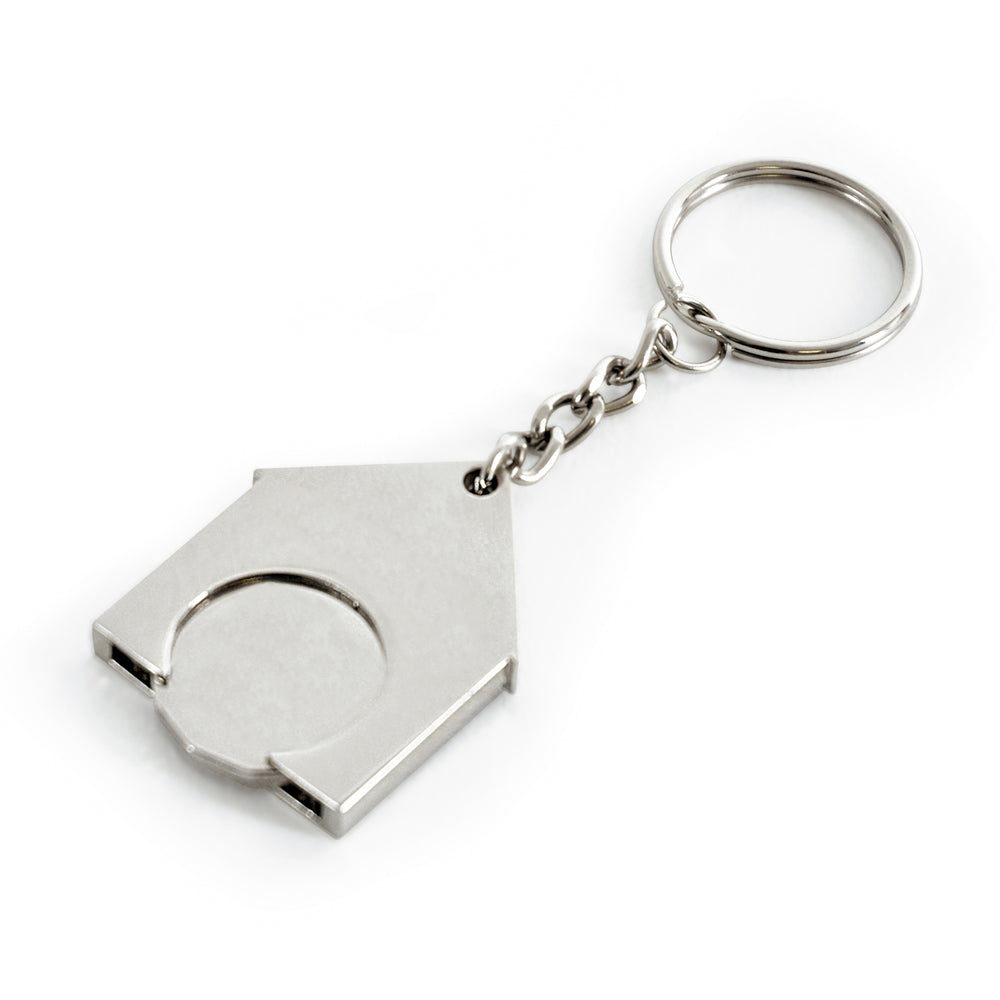 Branded House Shape Trolley Coin Keyring