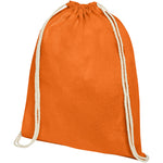 Branded Oregon 100 g/m² cotton drawstring backpack 5L