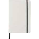 Branded Spectrum A5 white notebook with coloured strap
