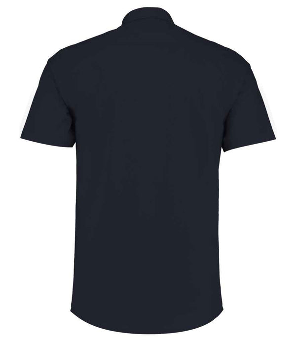 Kustom Kit Short Sleeve Tailored Poplin Shirt Dark Navy