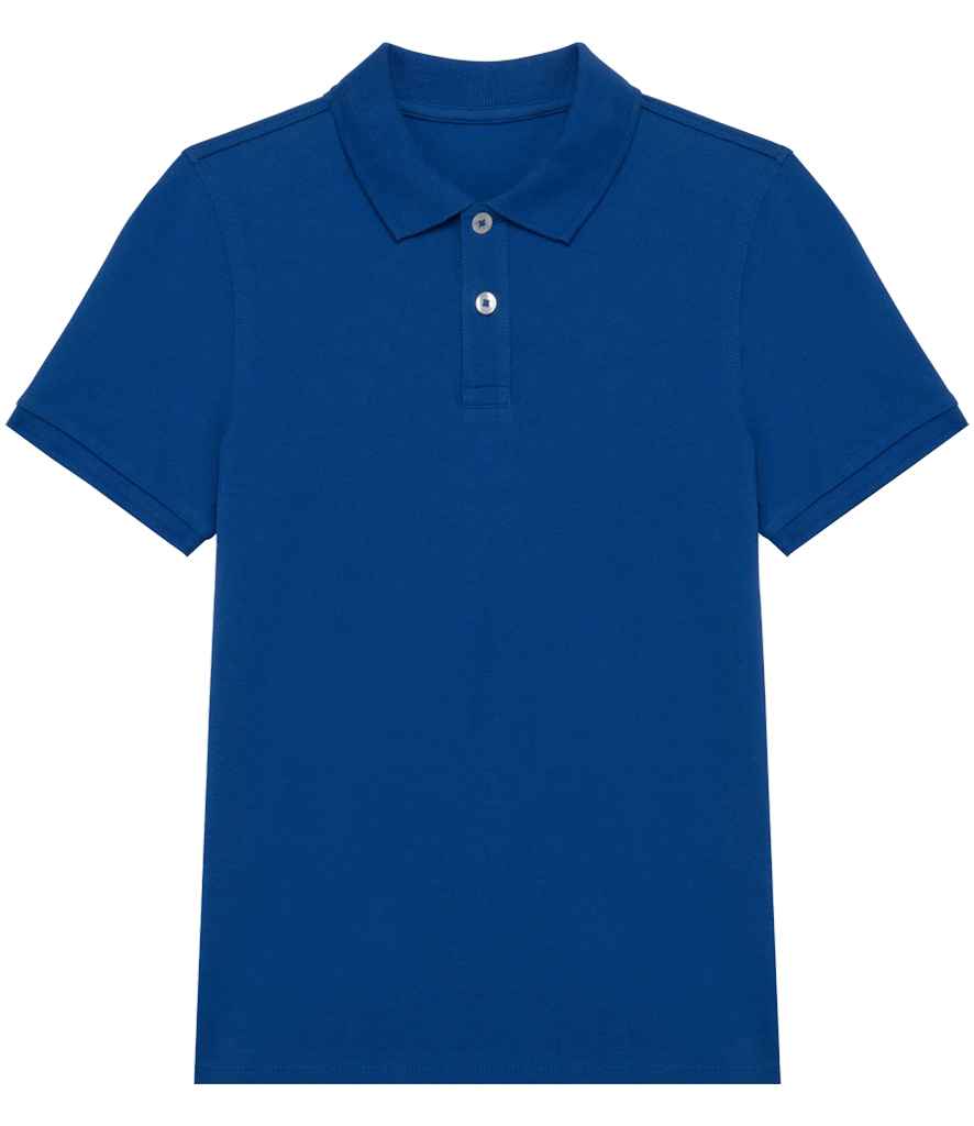Native Spirit Kids Piqué Polo Shirt Sea Blue