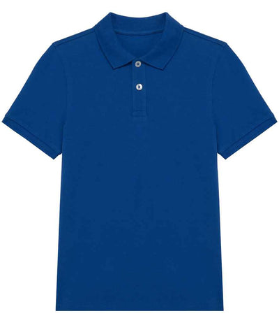 Native Spirit Kids Piqué Polo Shirt Sea Blue
