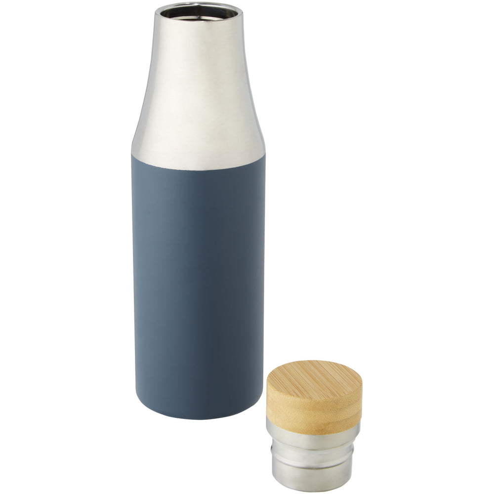 Branded Hulan 540 ml copper vacuum insulated stainless steel bottle with bamboo lid