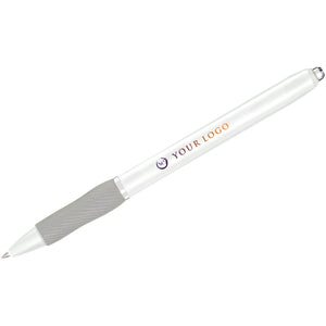 Sharpie® S-Gel ballpoint black ink pen in white with branding down the barrel