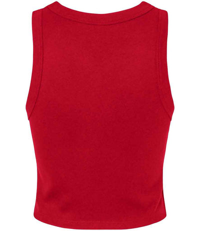 Bella Ladies Micro Rib Racer Tank Top Solid Red Blend