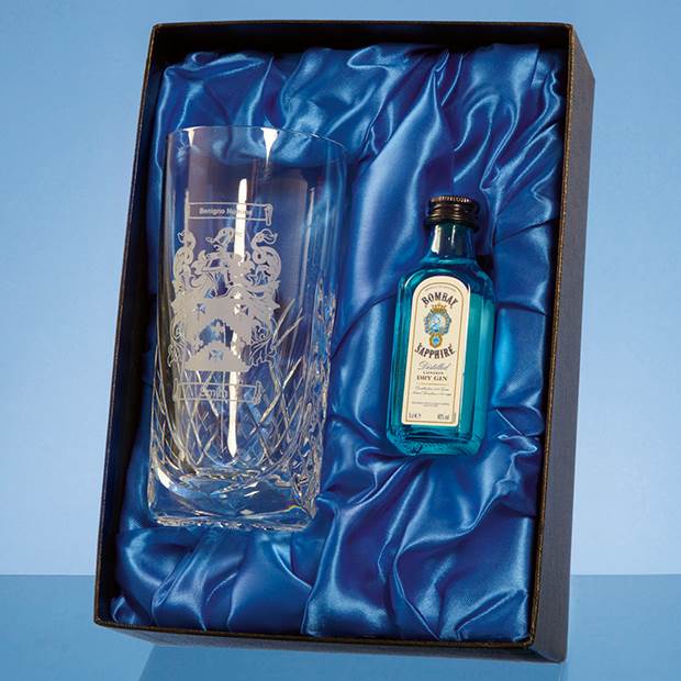 Branded High Ball Gift Set with a 5cl Miniature Bottle of Gin