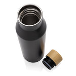Branded Gaia RCS certified recycled stainless steel vacuum bottle