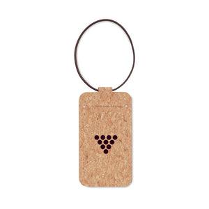 Cork luggage tag with cover