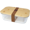 Branded Roby glass lunch box with bamboo lid