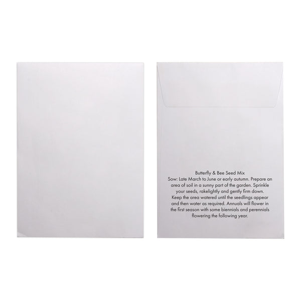 Seed Pack in White Paper Envelope Butterfly & Bee Mix