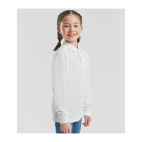 Fruit of the Loom Kids Long Sleeve Poly/Cotton Piqué Polo Shirt