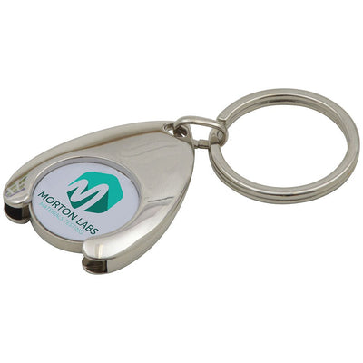 Branded Wishbone Trolley Coin Keyring (Full Colour Print)
