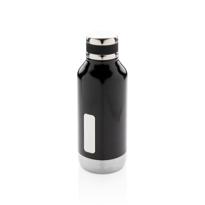 Leak proof vacuum bottle with logo plate