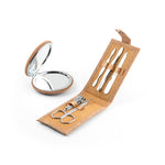 ZENA. Stainless steel manicure set in cork pouch