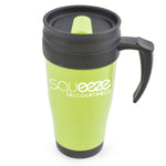 Branded Polo Plus 400 ml Plastic Solid Coloured Travel Mug