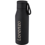 Ljungan 500 ml copper vacuum insulated stainless steel bottle with PU leather strap and lid