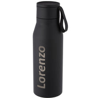 Ljungan 500 ml copper vacuum insulated stainless steel bottle with PU leather strap and lid