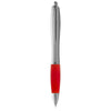 Nash ballpoint pen with silver barrel and red grip
