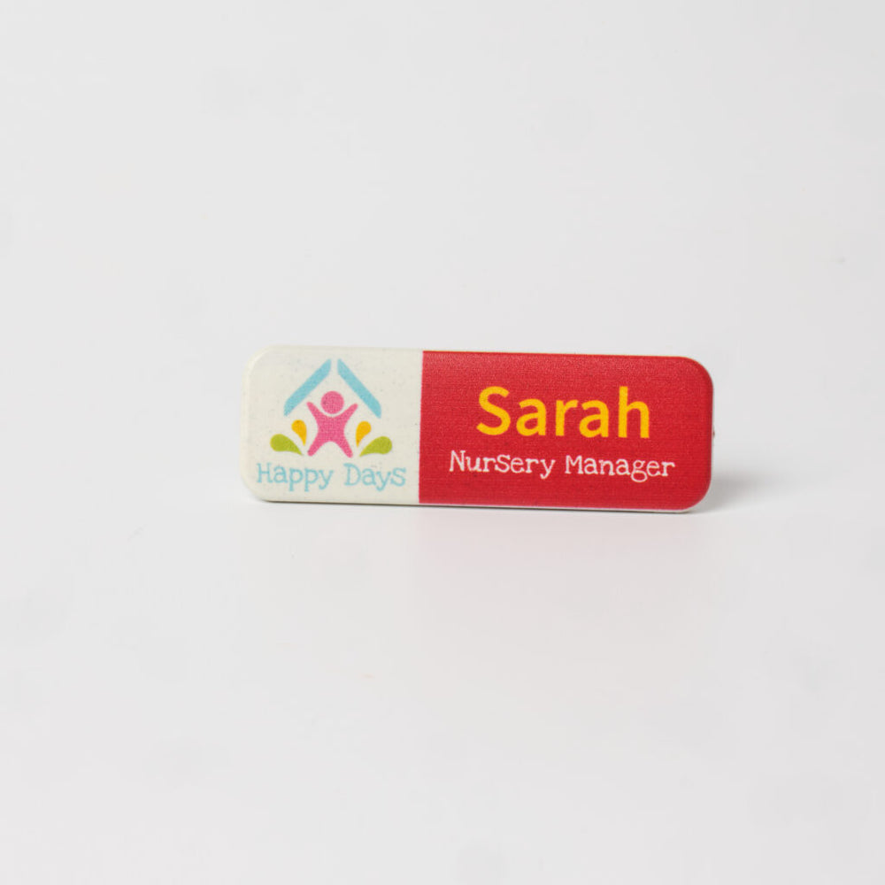 Always Recycled Thin Rectangular Essential Name Badge - Combo Clip