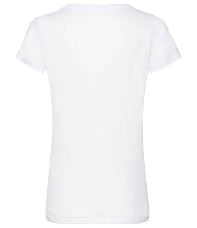 Fruit of the Loom Lady Fit Value V Neck T-Shirt White