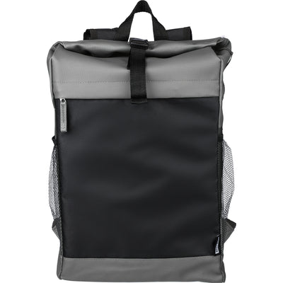 The Yani - RPET polyester roll-top backpack.