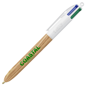 BIC® 4 Colours Wood Style, White/Natural