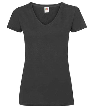 Fruit of the Loom Lady Fit Value V Neck T-Shirt Black