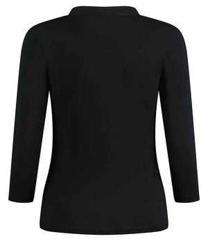 Kustom Kit Ladies 3/4 Sleeve Mandarin Collar Top