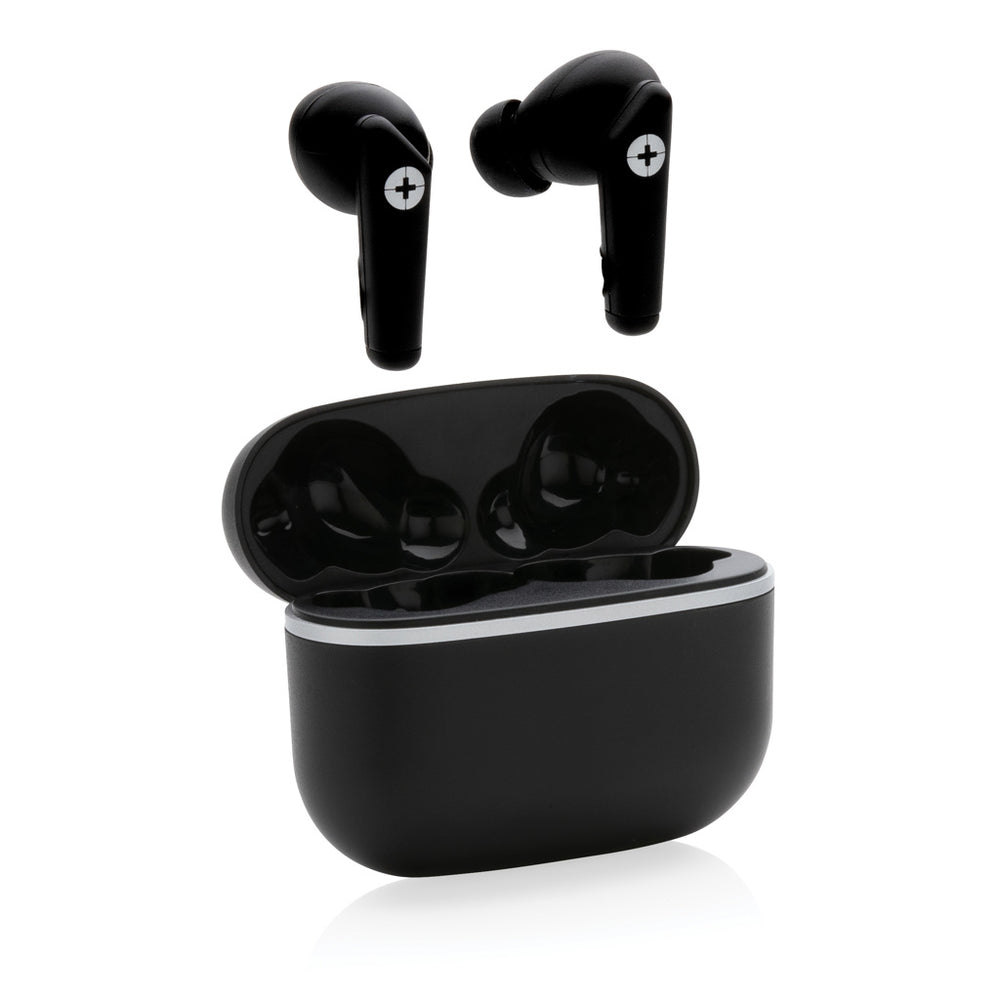 Branded RCS recycled plastic Swiss Peak TWS earbuds 2.0
