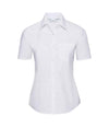 Russell Collection Ladies Short Sleeve Easy Care Poplin Shirt White