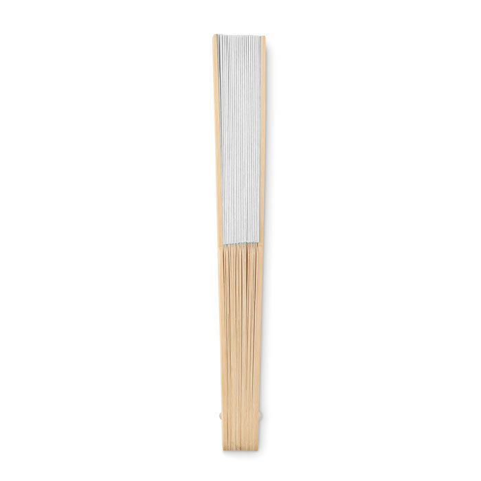 Branded Manual hand fan with bamboo handle