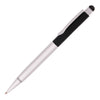 Branded HARRIS Silver Metal Pen. BLACK Upper Barrel. Chrome Undercoat.