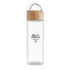 Branded Glass bottle 500ml, bamboo lid