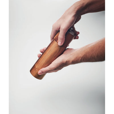 Branded Pepper grinder in acacia wood