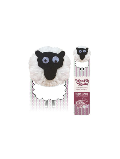 Logobug on bookmark Sheep perfect for farms or easter when lambing season arrives | Totally Branded