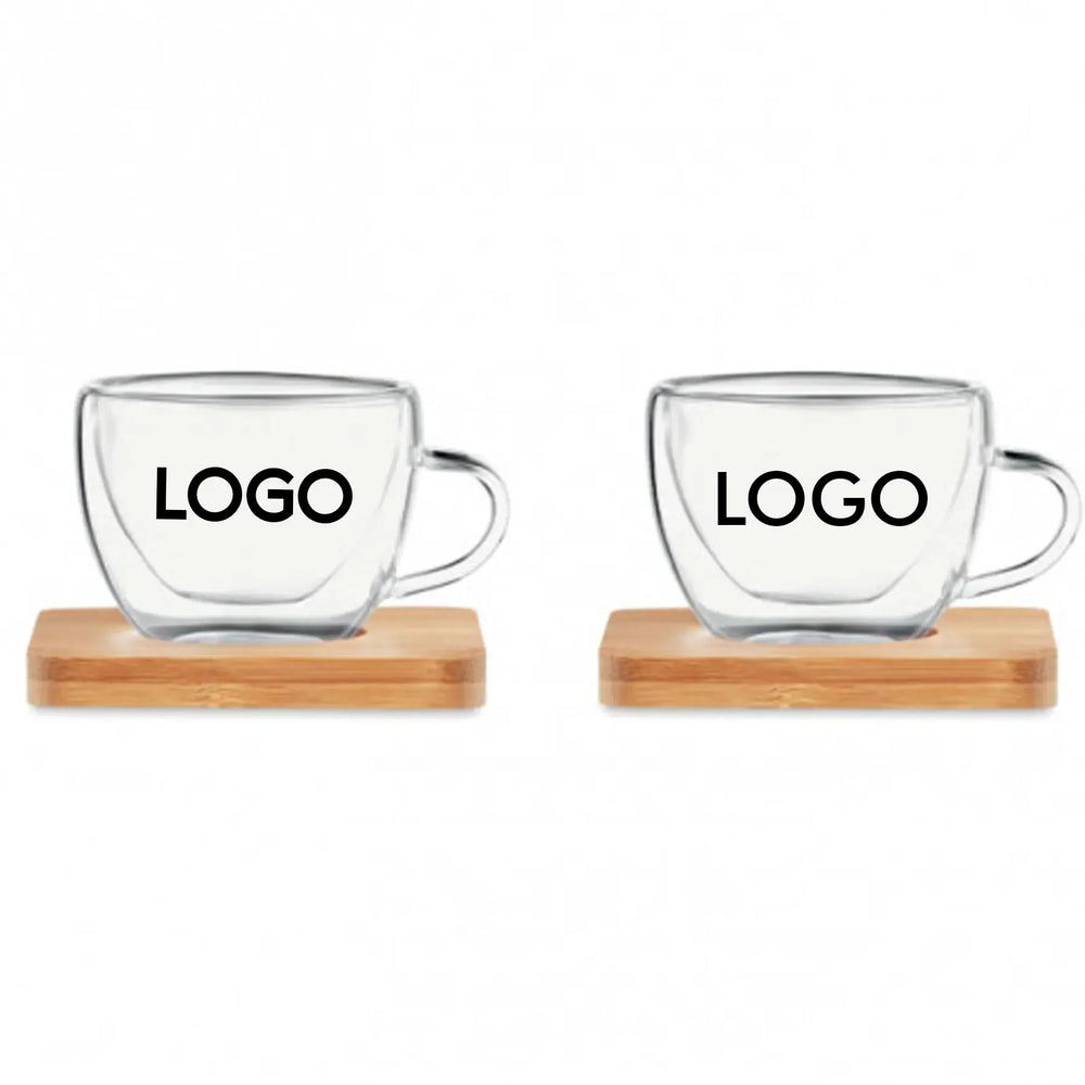 Branded Set of 2 double wall espresso