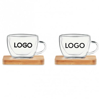 Branded Set of 2 double wall espresso