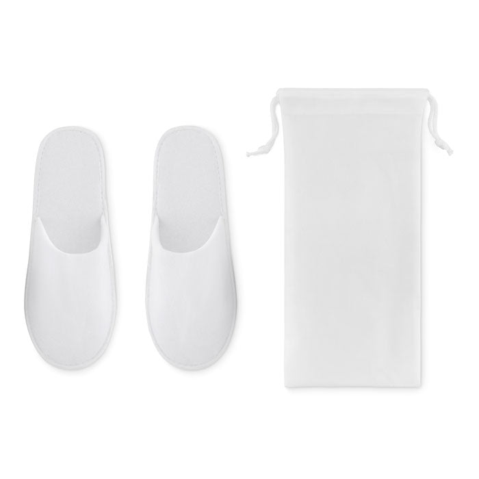 Branded Pair of slippers in pouch
