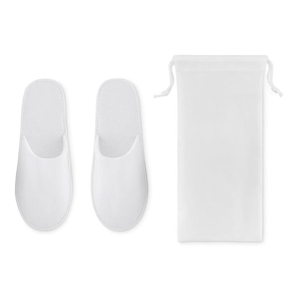 Branded Pair of slippers in pouch