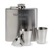 Branded Slim hip flask w 2 cups set