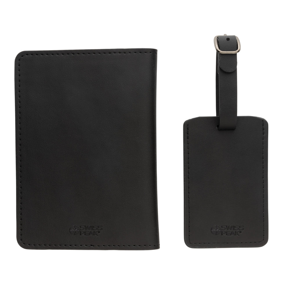 Branded Swiss Peak GRS recycled PU travel gift set